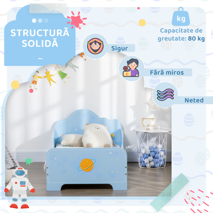  Pat Copii 3-6 Ani - Design Spatial, Albastru Deschis [6]