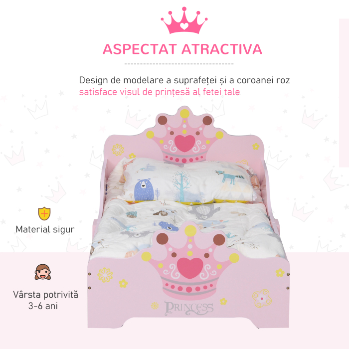  Pat Copii 3-6 Ani - Lemn Natural cu Margini Ridicate [6]