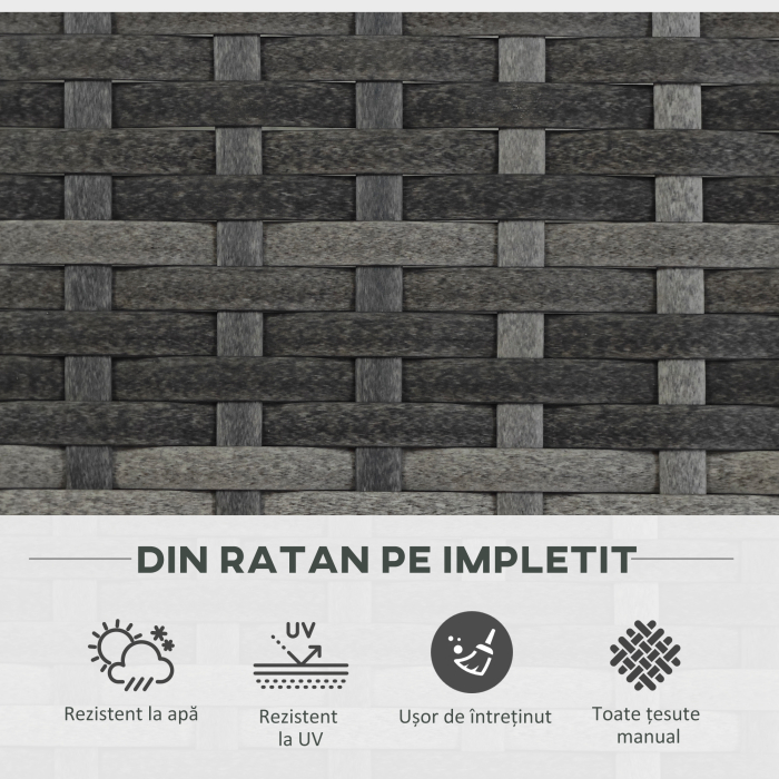  Pat De Flori De Sine Statator Cu Doua Cutii De Plante Pentru Gradina 57x30x107cm Mixt Gri [7]