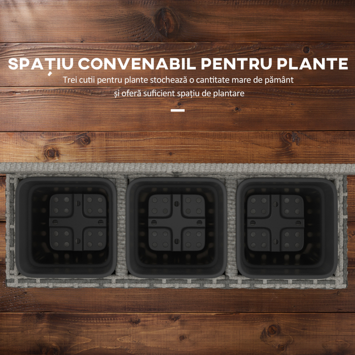  Pat De Flori De Sine Statator Pentru Gradina, Jardiniera Pentru Plante Cataratoare 84x30x107cm Gri Deschis [5]