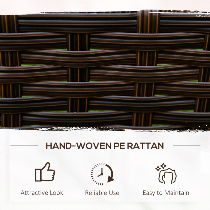  Pat de gradina inaltat cu 3 niveluri din ratan sintetic fara fund pentru plante si legume, 120x120x40cm, gri [6]