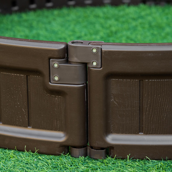  Pat de gradina inaltat din HDPE, jardiniera de exterior rotund, Φ123x21cm, maro [8]