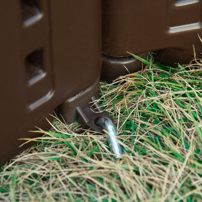  Pat de gradina inaltat din HDPE, jardiniera de exterior rotund, Φ123x21cm, maro [9]