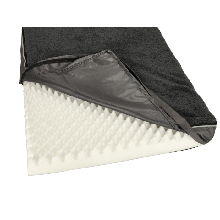Pat ortopedic pentru caini, dreptunghiular, husa detasabila, 90x70x10 cm, gri inchis [8]