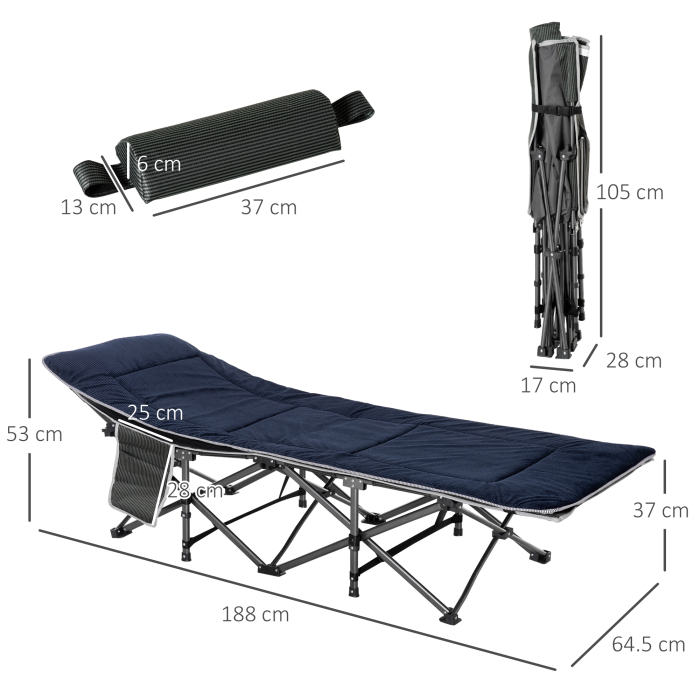  Pat Pliabil Camping 188×64,5×53 cm - Cu Perna si Husa Transport [3]