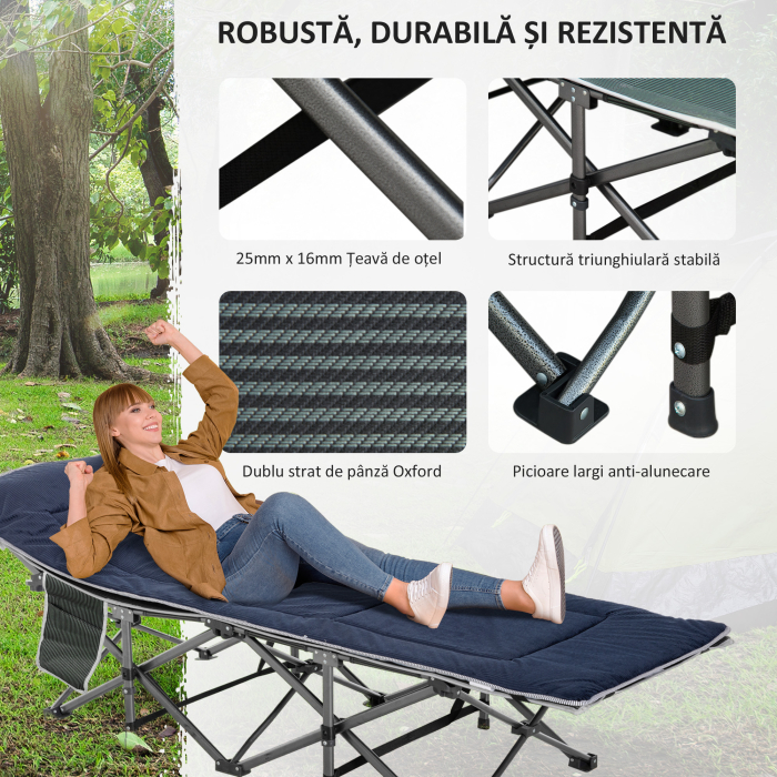  Pat Pliabil Camping 188×64,5×53 cm - Cu Perna si Husa Transport [5]