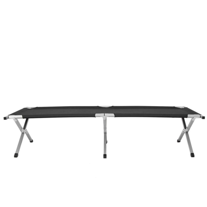 Pat pliant camping structura metalica cu husa transport, pliabil compact, max 150 kg, 190x74x42 cm, negru [13]