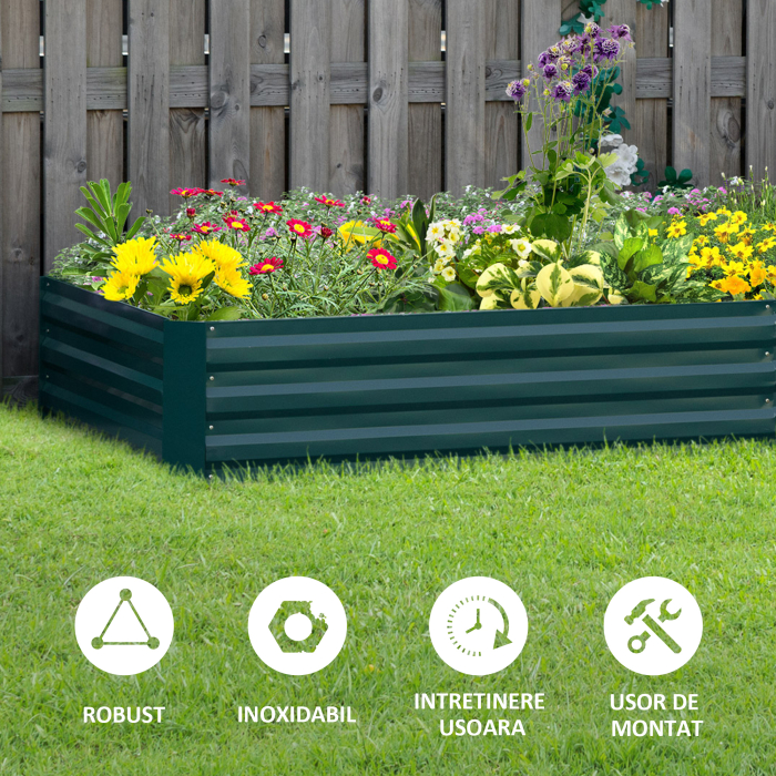 Pat Suport de Gradina Inaltat din Metal de Exterior, Suport pentru Plante, Flori si Ierburi, 241x90,5x30cm [6]