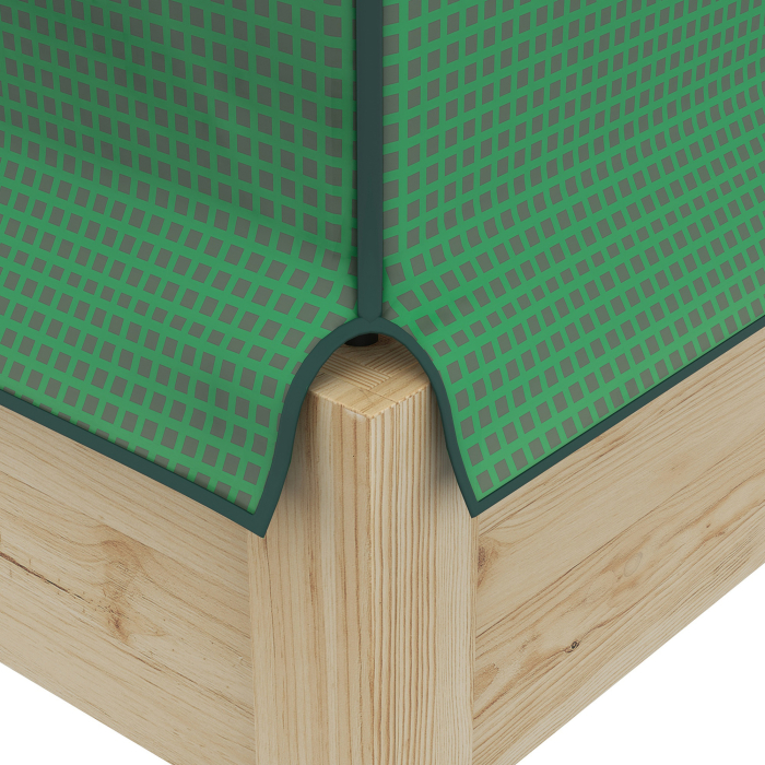  Patura inaltata pentru gradina cu acoperire din PE verde si structura din lemn, 80x60x165cm [9]