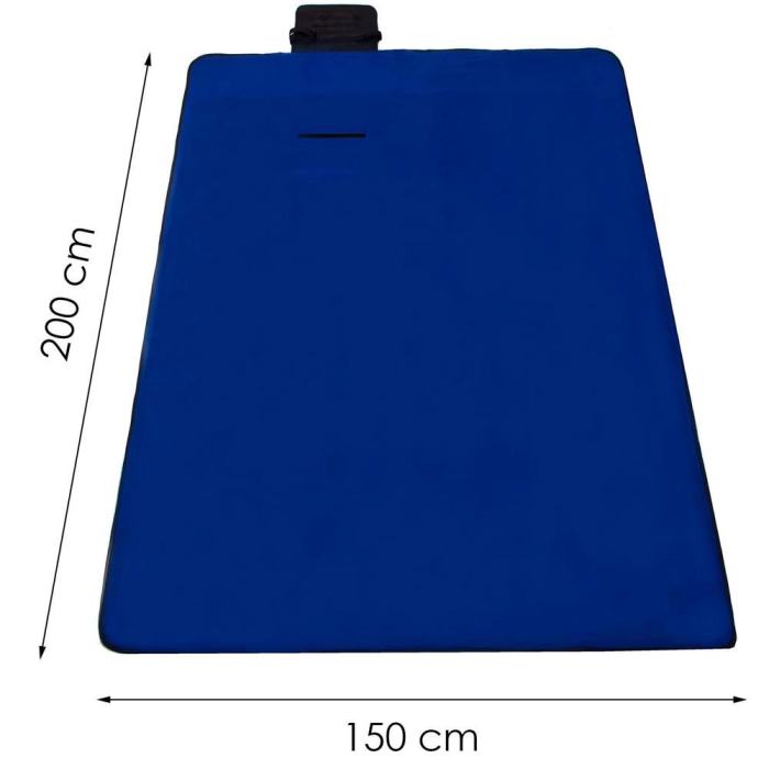 Patura pentru picnic sau plaja, cu folie izolatoare si maner, 150x200cm, albastru cobalt [14]