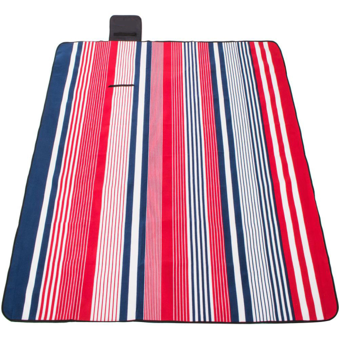Patura pentru picnic sau plaja, cu folie izolatoare si maner, 200x200cm, albastru rosu [2]