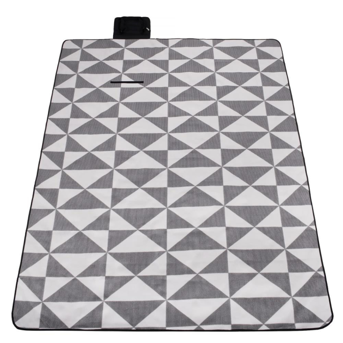 Patura pentru picnic sau plaja, cu folie izolatoare si maner, 180x220cm, gri [2]