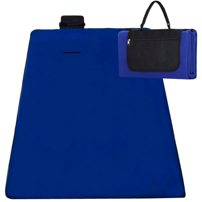 Patura pentru picnic sau plaja, cu folie izolatoare si maner, 200x200cm, albastru cobalt [13]