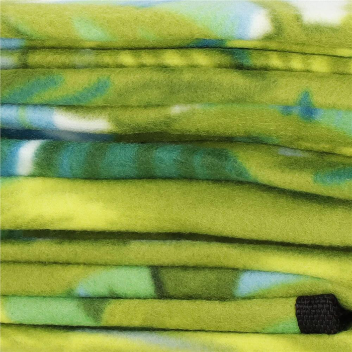 Patura pentru picnic sau plaja, cu folie izolatoare si maner, 150x200cm, model frunze, verde [6]