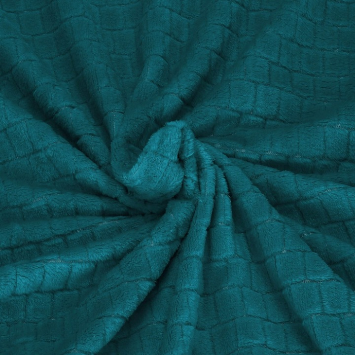 Patura pufoasa pentru 2 persoane, 2 fete, model in relief, 160x200cm, verde marin [5]