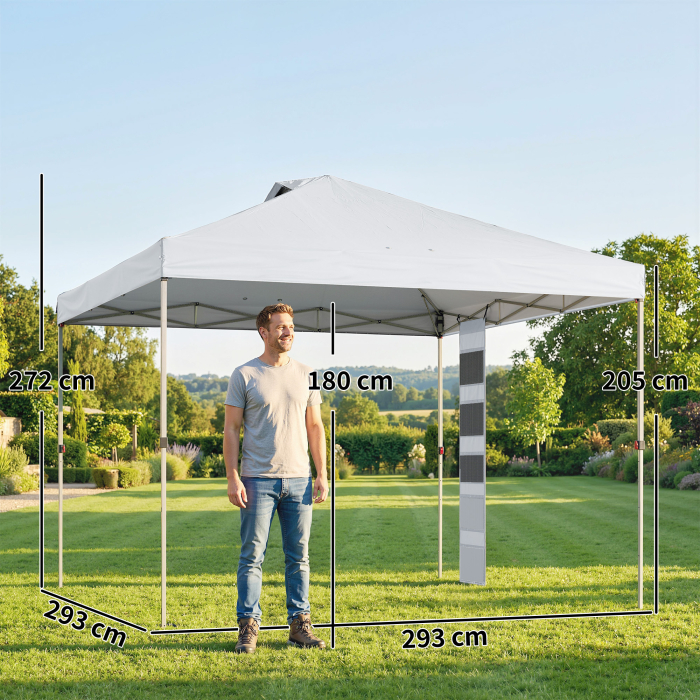 Pavilion 3x3 m Pop-Up cu Buzunare, UPF 50+, cu Saci de Nisip si Geanta cu Roti [3]