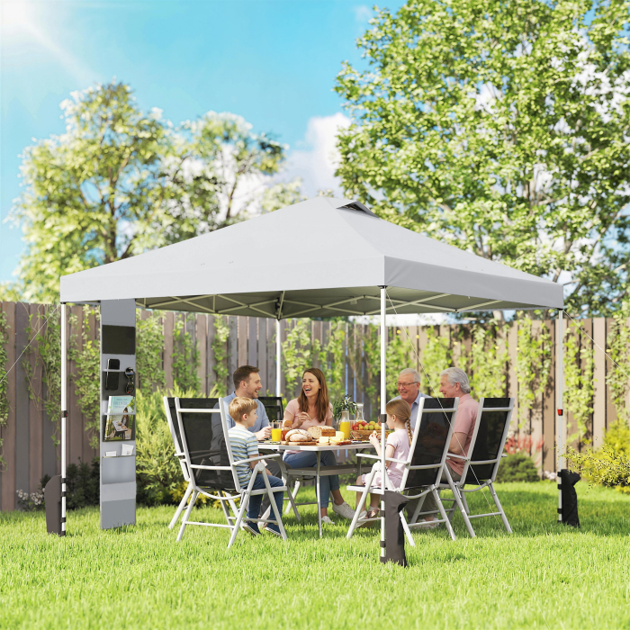  Pavilion 3x3 m Pop-Up cu Buzunare, UPF 50+, cu Saci de Nisip si Geanta cu Roti [2]