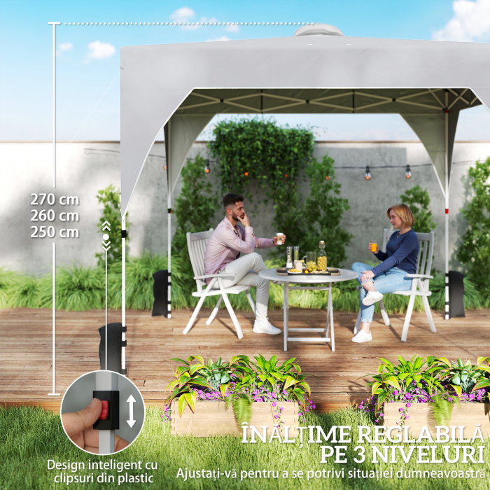  Pavilion 3x3m Pliabil, Montaj Usor cu Buton, UPF 50+ Protectie [7]