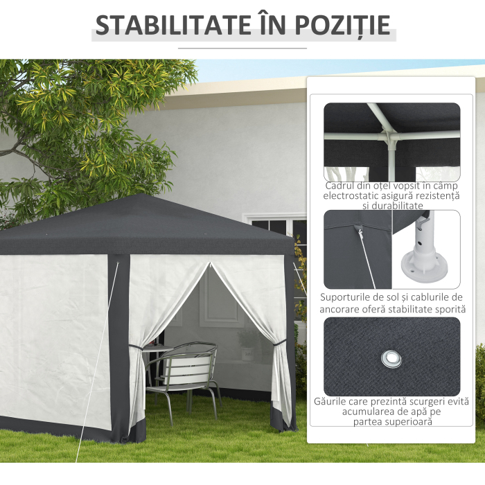  Pavilion 4x4 m de Gradina Hexagonal cu Pereti din Plasa [6]