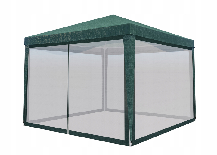 Pavilion cu plasa anti-insecte si fermoar, patrat, 3x3m, Verde [4]
