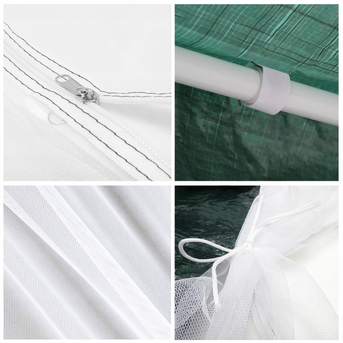 Pavilion cu plasa anti-insecte si fermoar, patrat, 3x3m, Verde [12]