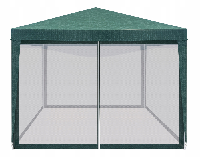 Pavilion cu plasa anti-insecte si fermoar, patrat, 3x3m, Verde [2]