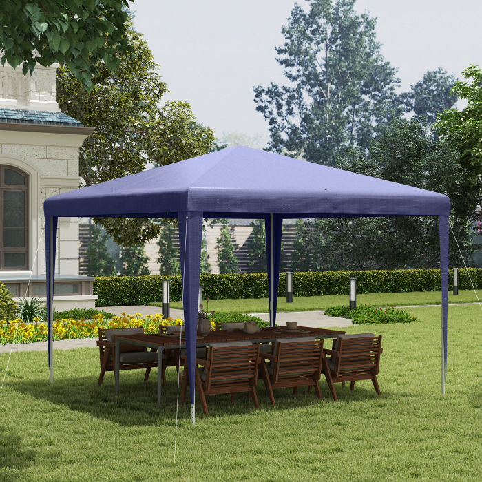  Pavilion de Gradina 3x3 m Pliabil si Portabil cu Acoperire Anti-UV, Albastru [2]