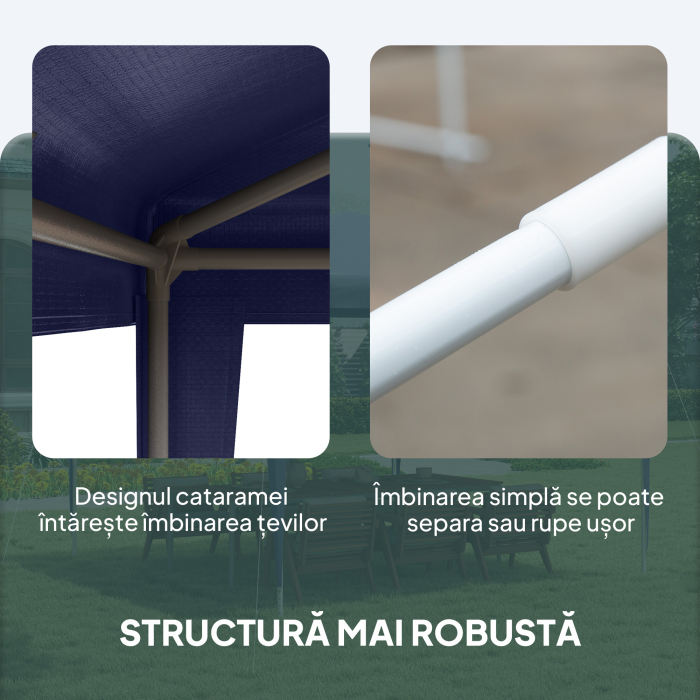  Pavilion de Gradina 3x3 m Pliabil si Portabil cu Acoperire Anti-UV, Albastru [5]