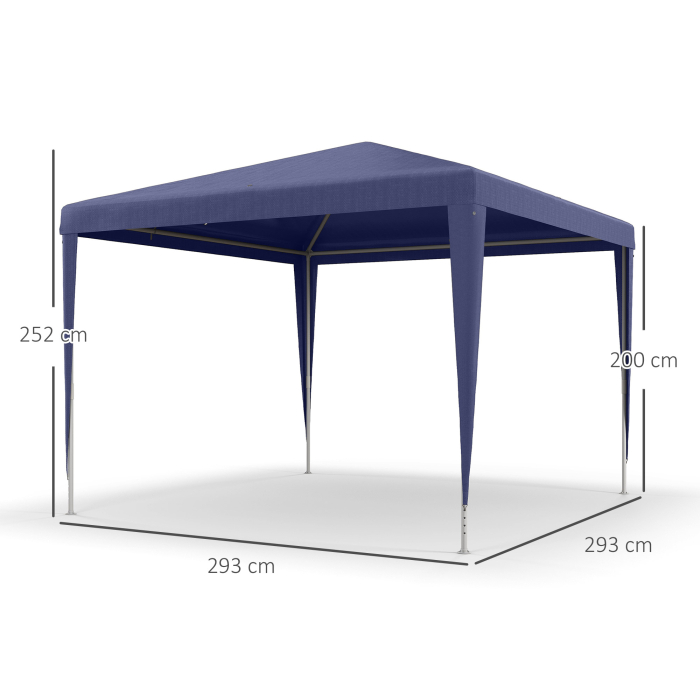  Pavilion de Gradina 3x3 m Pliabil si Portabil cu Acoperire Anti-UV, Albastru [3]