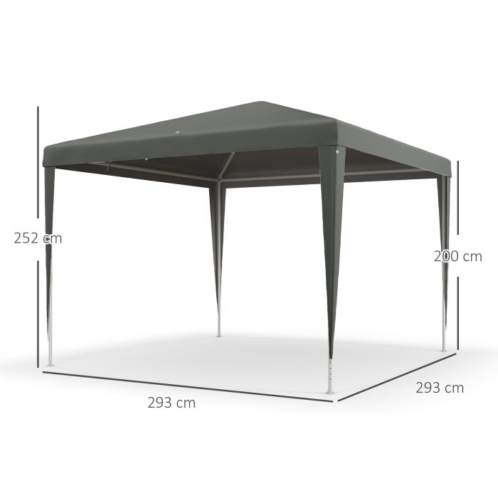 Pavilion  de Gradina 3x3 m Portabil cu Acoperire Anti UV, Gri [3]