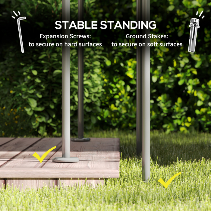  Pavilion de Gradina cu Acoperis Dublu, 397x297x265 cm, Alb Crem [7]