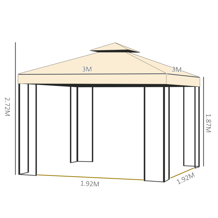  Pavilion de Gradina de Lux, Cort pentru Gradina, 3x3 m [3]