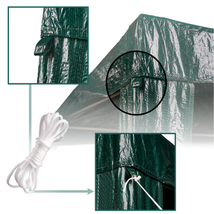 Pavilion gradina 200x200x240 cm, structura metalica, acoperis PE 90g/mp, verde [3]