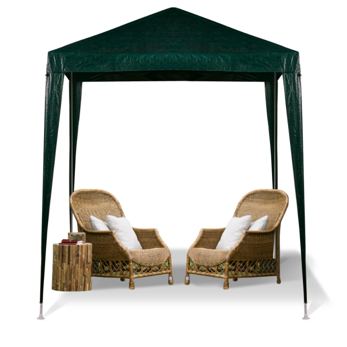 Pavilion gradina 200x200x240 cm, structura metalica, acoperis PE 90g/mp, verde [6]