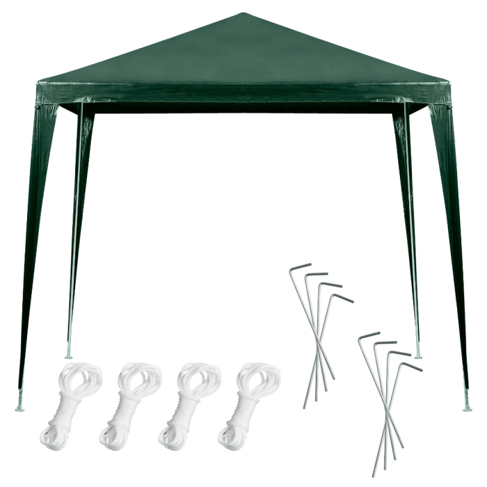 Pavilion gradina 250x250x255 cm, structura metalica cu 4 picioare, acoperis PE 90g/mp, verde [1]
