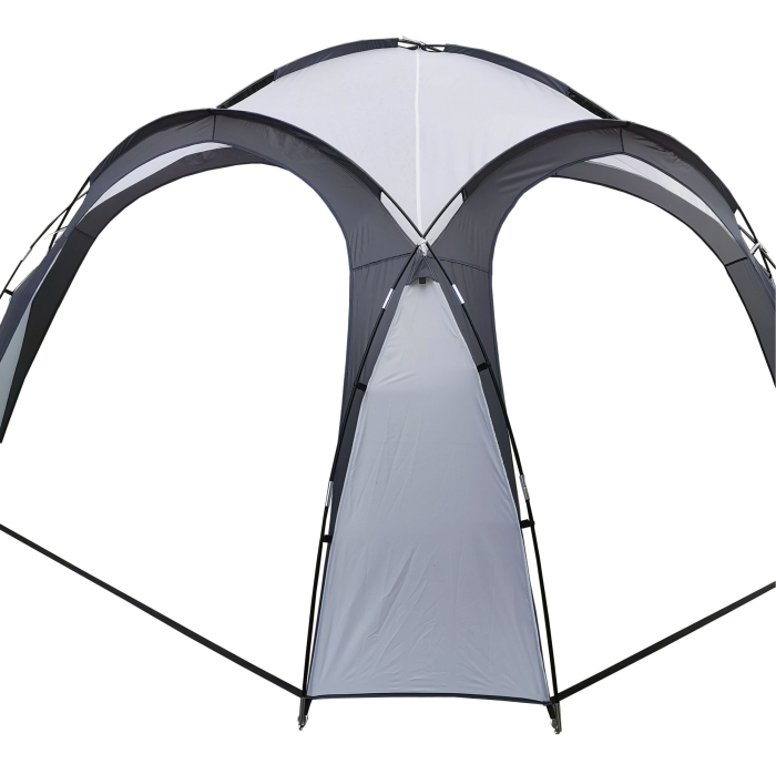 Pavilion gradina 350x350x230 cm, structura fibra de sticla, acoperis poliester impermeabil, gri cu alb [6]
