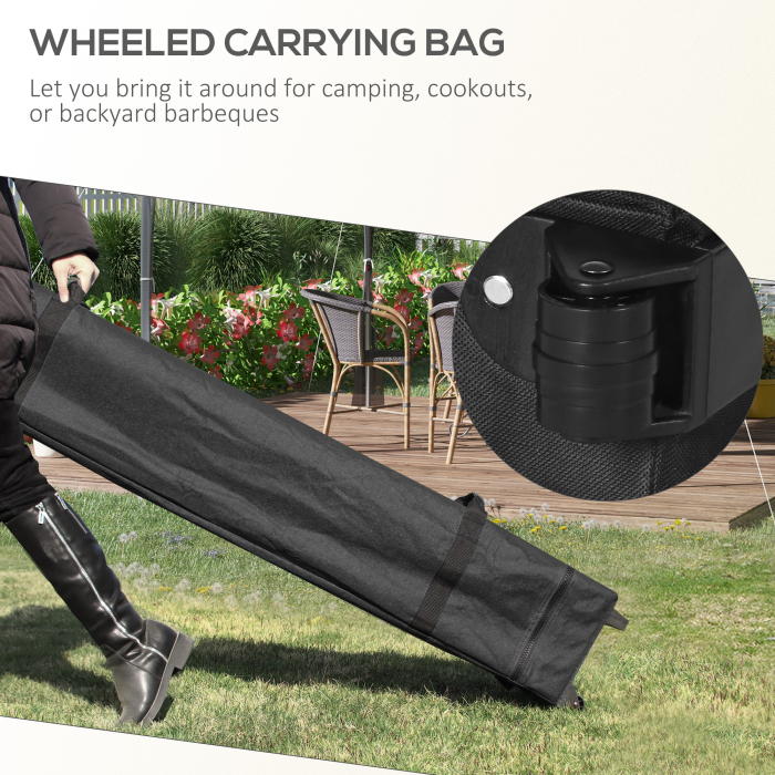  Pavilion pliabil 3 x 3 (m) cu plase si geanta de transport cu rotile, cort de evenimente cu inaltime reglabila, cort de gradina, curte, bej [7]