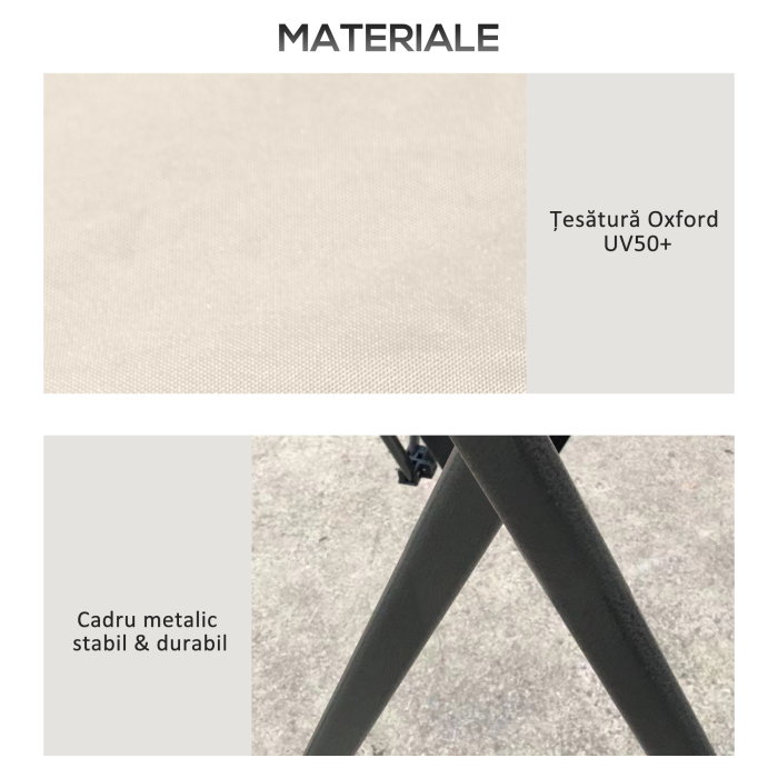 Pavilion  pliabil 4x4 m cu inaltime reglabila, plasa de tantari si geanta, din metal si material Oxford, bej [8]