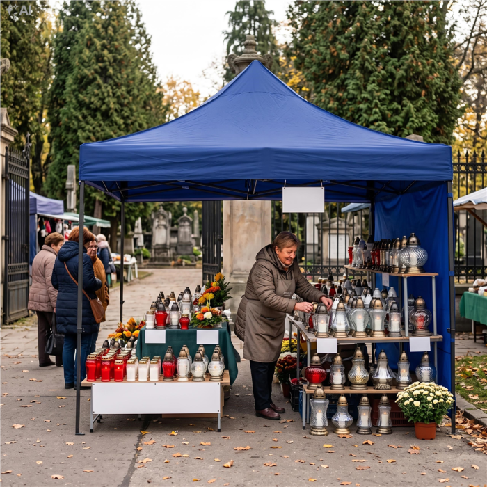 Pavilion pliabil de gradina 3x3 m, cu 3 pereti laterali pentru protectie impotriva vantului si ploii usoare, prelata hidrofoba Oxford 420D, cadru din [37]