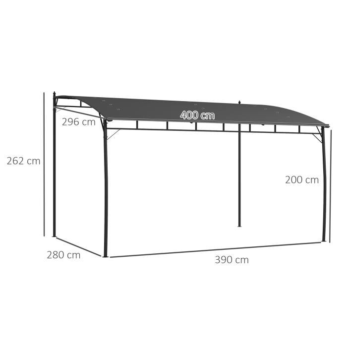  Pergola 3 x 4m, Foisor pentru exterior, Gri [3]