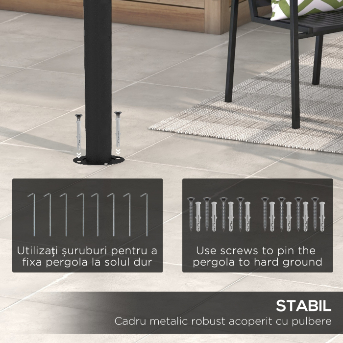  Pergola 3 x 4m, Foisor pentru exterior, Gri [6]