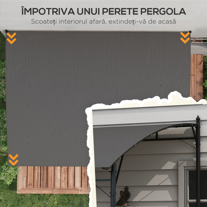  Pergola 3 x 4m, Foisor pentru exterior, Gri [4]