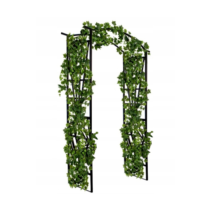 Pergola decorativa pentru gradina, suport plante cataratoare, structura otel, 114x45x208 cm, negru [5]