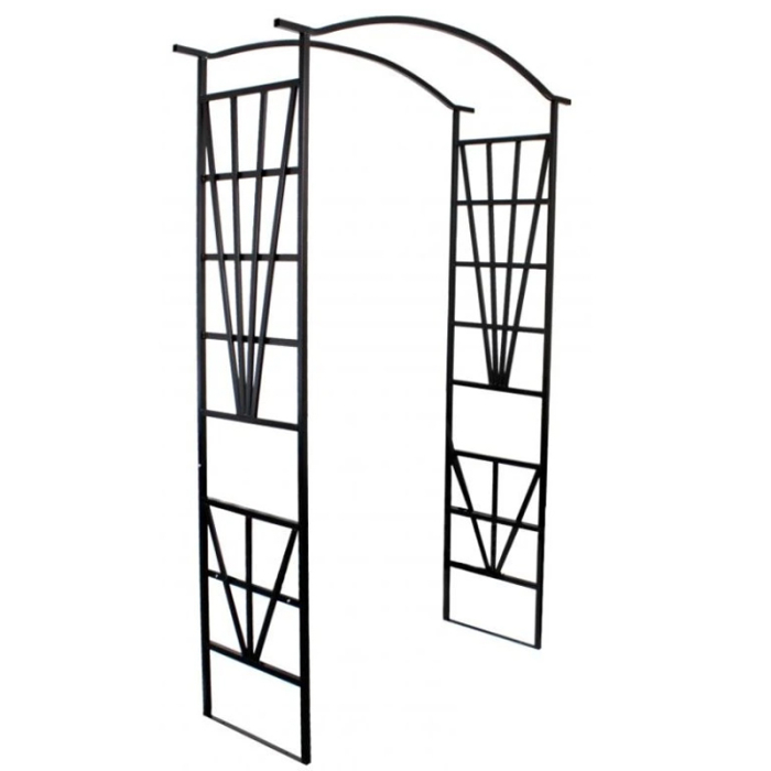 Pergola decorativa pentru gradina, suport plante cataratoare, structura otel, 114x45x208 cm, negru [7]