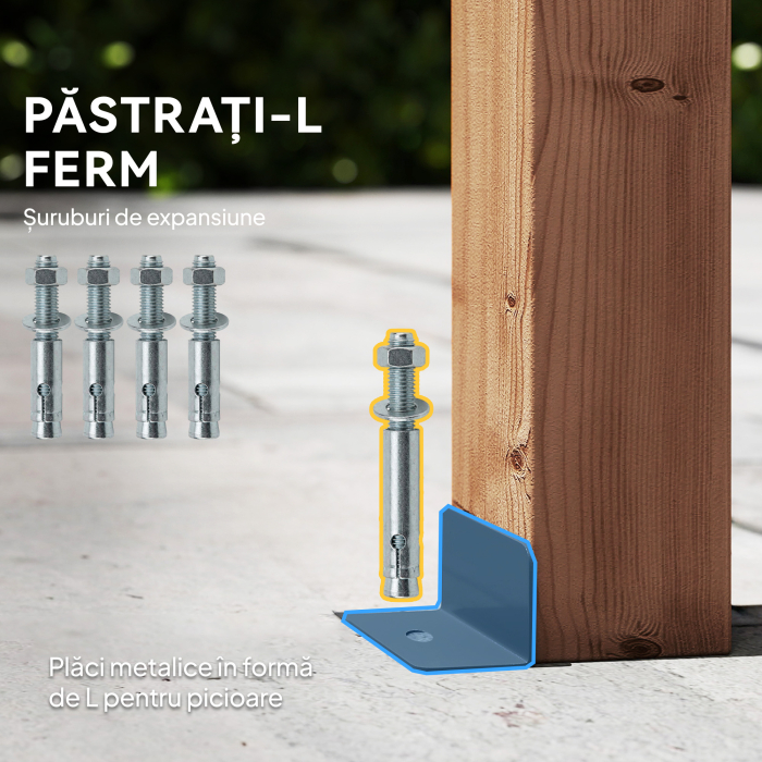  Pergola Gazebo 3x3 m din Lemn de Brad, Pergola pentru Gradina cu Suporturi Triunghiulare si 5 Grinzi pentru Plante Cataratoare, Pergola din Lemn pentru Exterior, Patio, Terasa, Aspect Lemn de Artar [5]