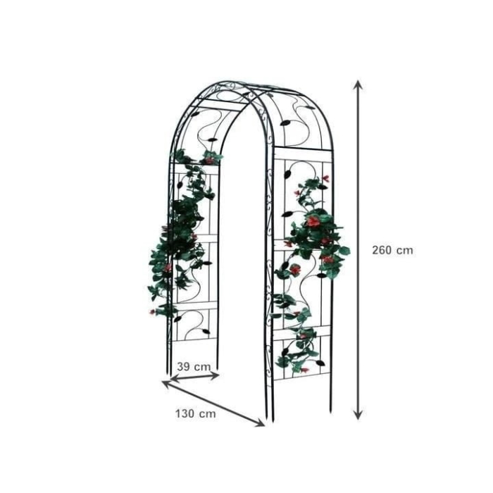 Pergola gradina metalica cu suport plante cataratoare, otel vopsit electrostatic, 130x39x260 cm, negru [4]