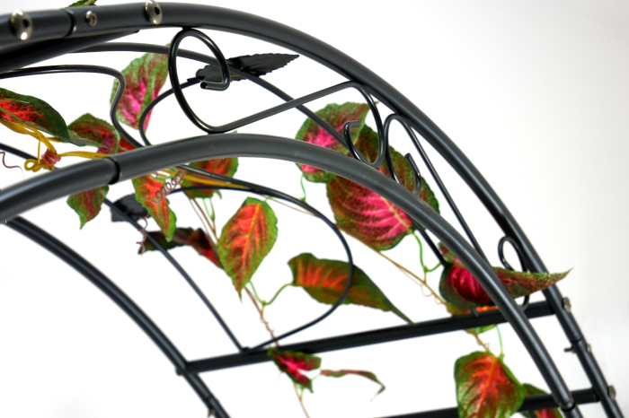 Pergola gradina metalica cu suport plante cataratoare, otel vopsit electrostatic, 130x39x260 cm, negru [11]
