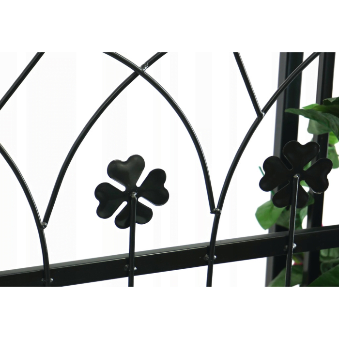 Pergola gradina metalica cu poarta decorativa, suport plante cataratoare, otel vopsit, 106x50x217 cm, negru [12]