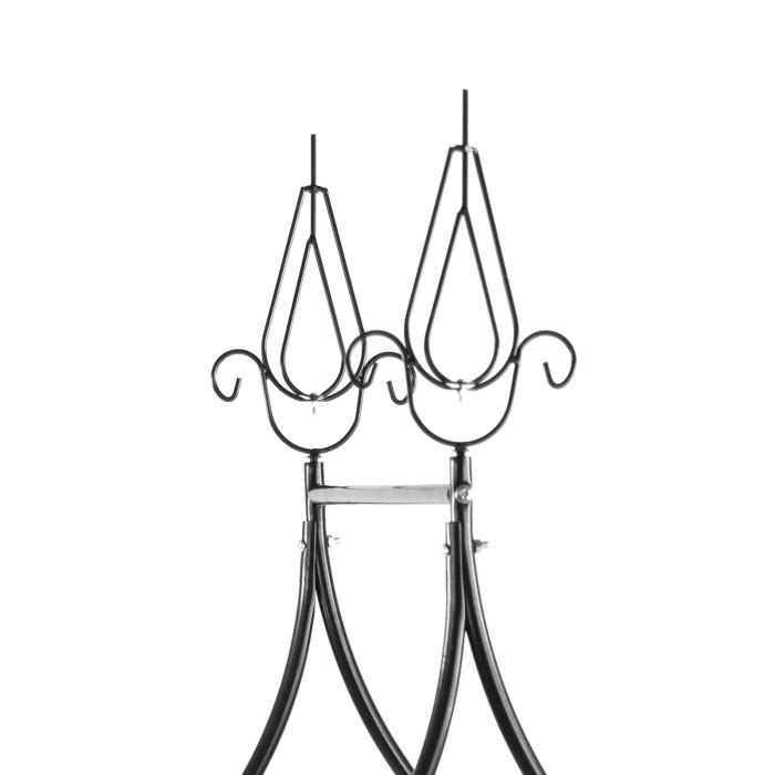 Pergola gradina metalica cu varfuri decorative, otel vopsit cu pulbere, 150x37x240 cm, negru [9]