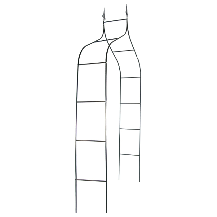 Pergola gradina metalica cu varfuri decorative, otel vopsit cu pulbere, 150x37x240 cm, negru [7]